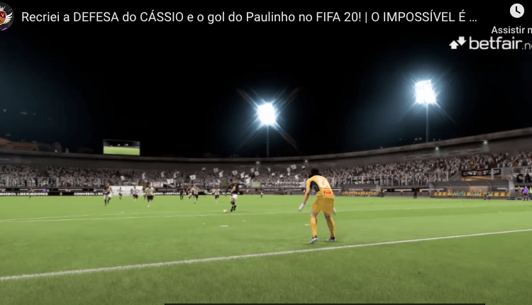 Vídeo: E-gamer cria defesa de Cássio e gol de Paulinho no Fifa 2020
