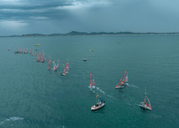 Drone sobrevoa regatas do Mundial da Juventude